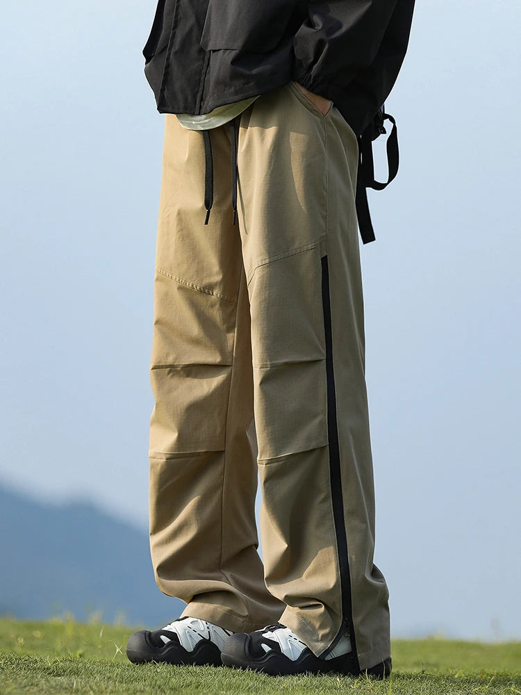 Hiking Pants Men Camping Trousers Outdoor Activity Bottoms Side Zipper Breathable Lightweight Trekking Waterproof Pants Men