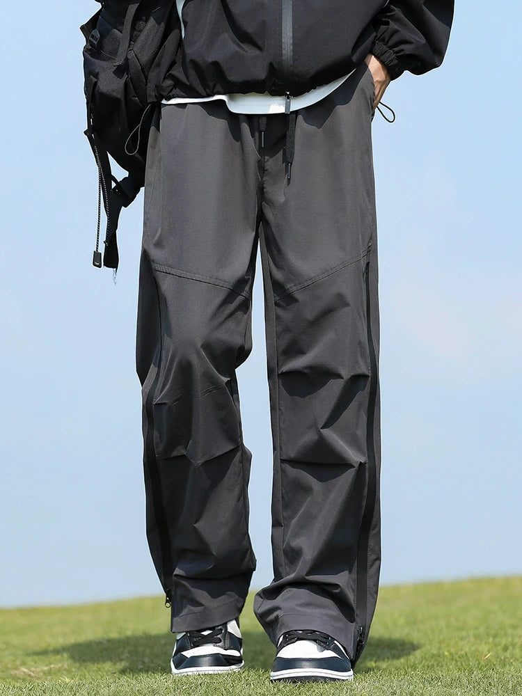 Hiking Pants Men Camping Trousers Outdoor Activity Bottoms Side Zipper Breathable Lightweight Trekking Waterproof Pants Men