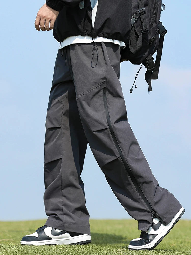 Hiking Pants Men Camping Trousers Outdoor Activity Bottoms Side Zipper Breathable Lightweight Trekking Waterproof Pants Men