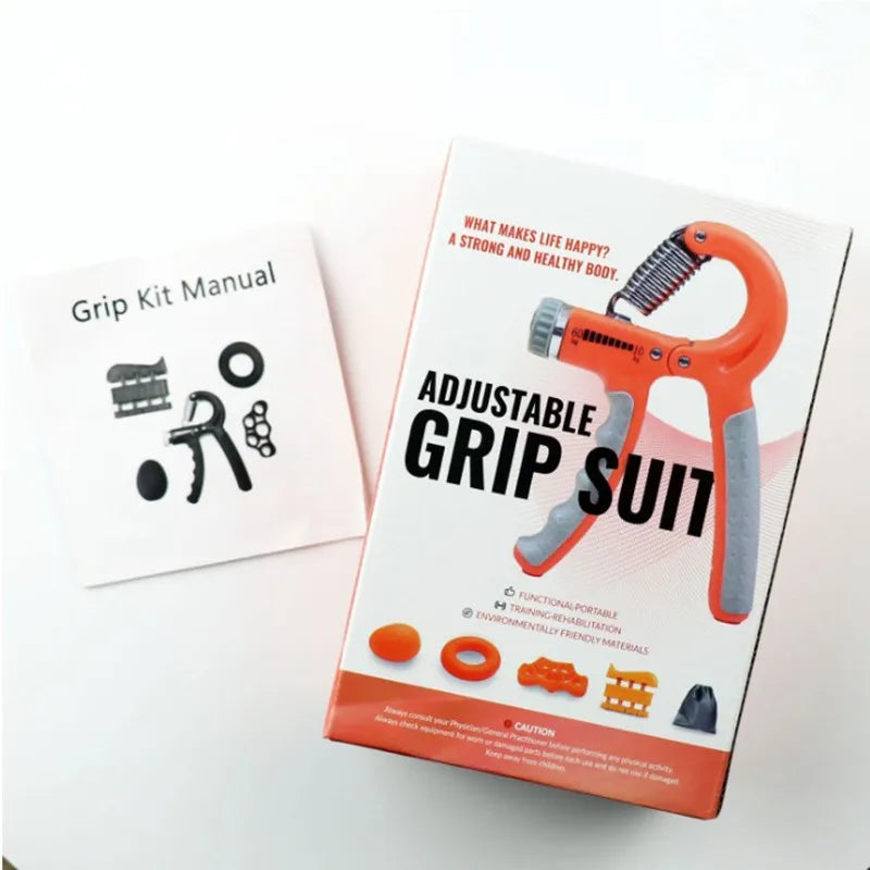 Gym Fitness Adjustable Count Hand Grip Set Finger Forearm Strength Muscle Recovery Gripper Exerciser Trainer Ball Decompression