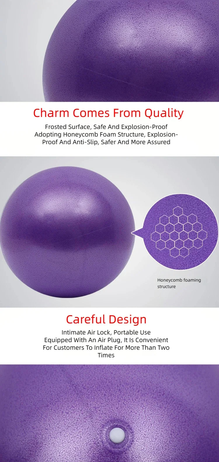 25CM New Yoga Pilates Ball Exercise Gymnastic Fitness Balance Gym Core Indoor Training Mini Balls Small Therapy Improves