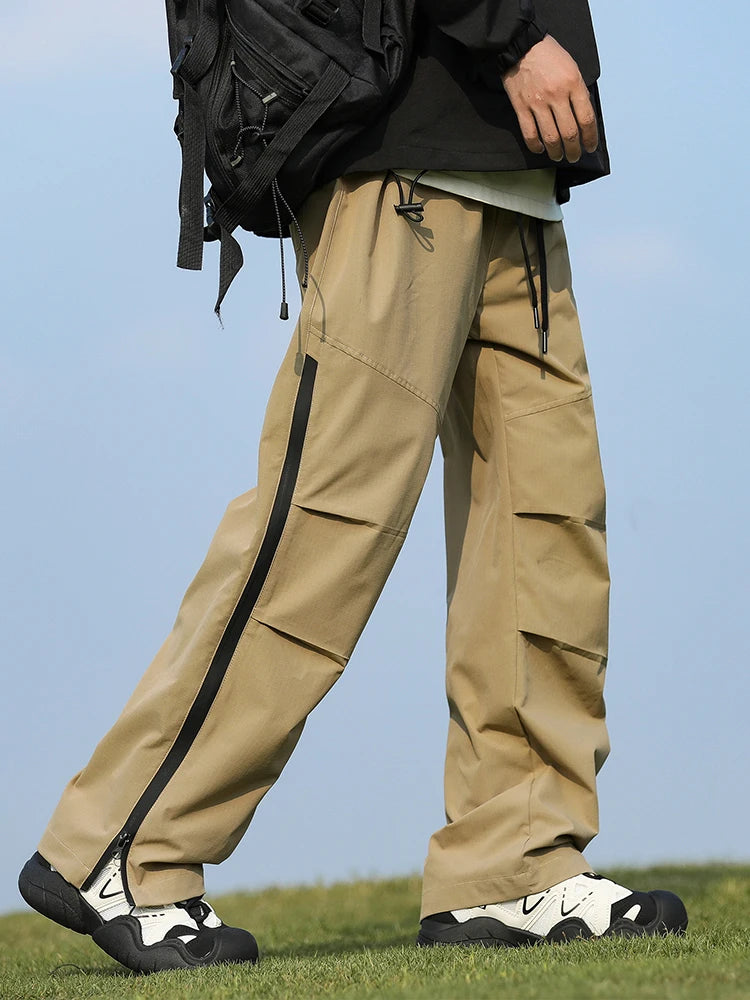 Hiking Pants Men Camping Trousers Outdoor Activity Bottoms Side Zipper Breathable Lightweight Trekking Waterproof Pants Men
