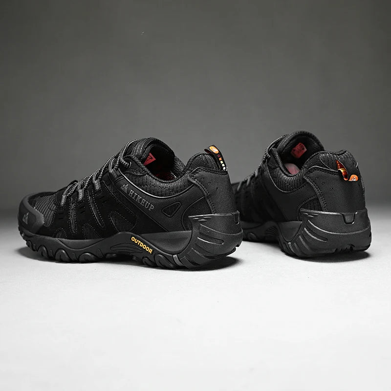 HIKEUP Men's hiking shoes Mountain trekking outdoor shoes Wear-resistant Men walking Suede leather High quality fashion sneakers