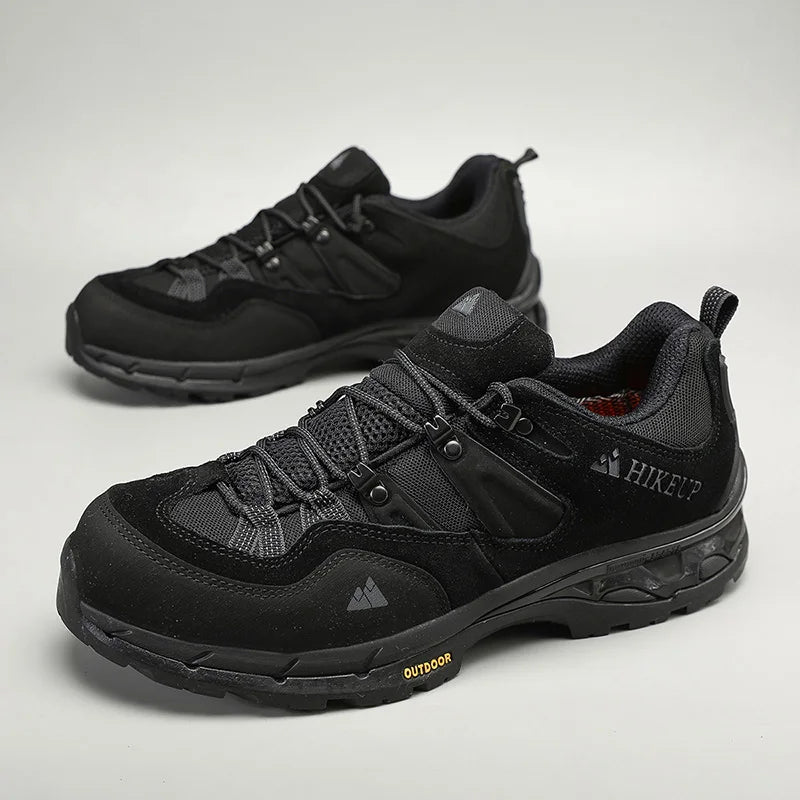 HIKEUP Non-slip Wear Resistant Outdoor Hiking Shoes Breathable Splashproof Climbing Men Sneaker Trekking Tourism Mountain Shoes