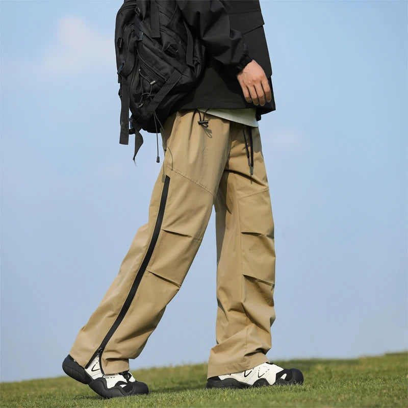 Hiking Pants Men Camping Trousers Outdoor Activity Bottoms Side Zipper Breathable Lightweight Trekking Waterproof Pants Men