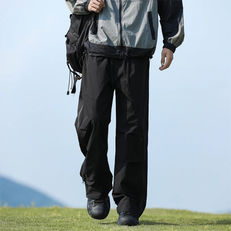 Hiking Pants Men Camping Trousers Outdoor Activity Bottoms Side Zipper Breathable Lightweight Trekking Waterproof Pants Men