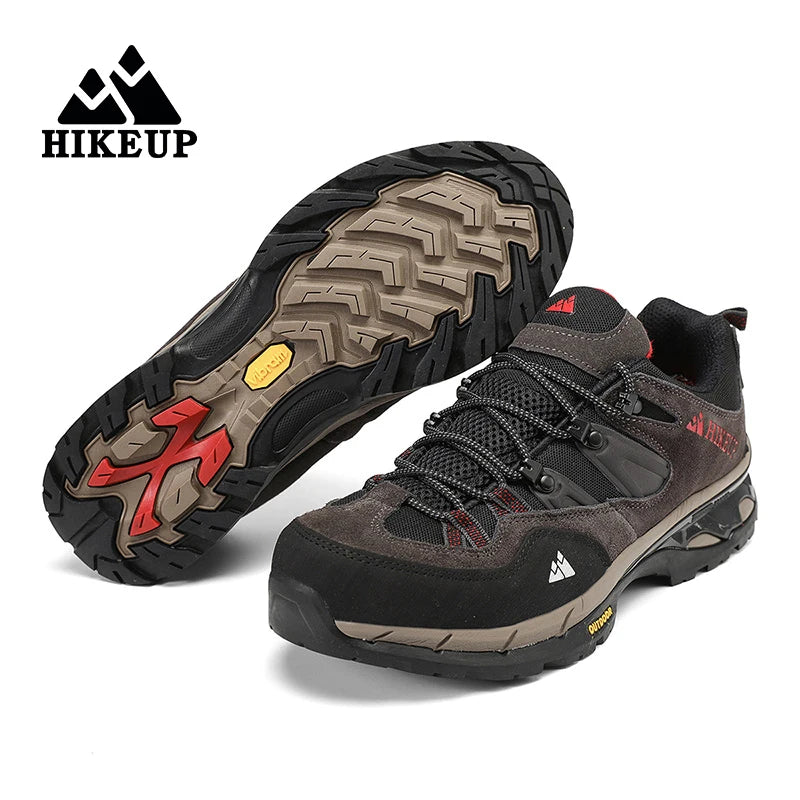 HIKEUP Non-slip Wear Resistant Outdoor Hiking Shoes Breathable Splashproof Climbing Men Sneaker Trekking Tourism Mountain Shoes