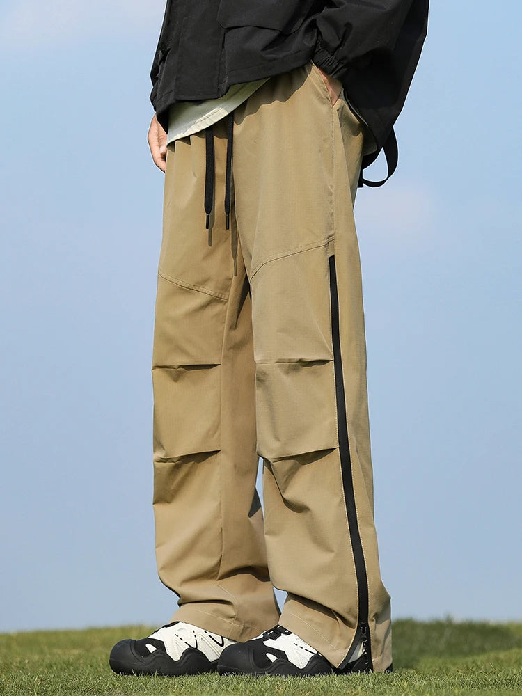 Hiking Pants Men Camping Trousers Outdoor Activity Bottoms Side Zipper Breathable Lightweight Trekking Waterproof Pants Men