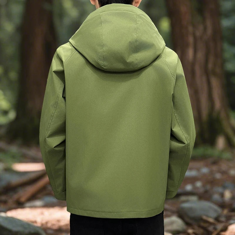 Hiking Jacket Men Waterproof Hooded Zip Up Jacket Lightweight Spring and Autumn Outerwear Coats Men Camping Trekking Clothes