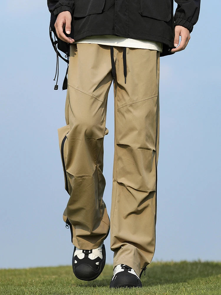 Hiking Pants Men Camping Trousers Outdoor Activity Bottoms Side Zipper Breathable Lightweight Trekking Waterproof Pants Men