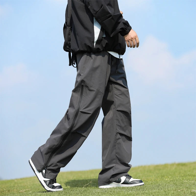 Hiking Pants Men Camping Trousers Outdoor Activity Bottoms Side Zipper Breathable Lightweight Trekking Waterproof Pants Men