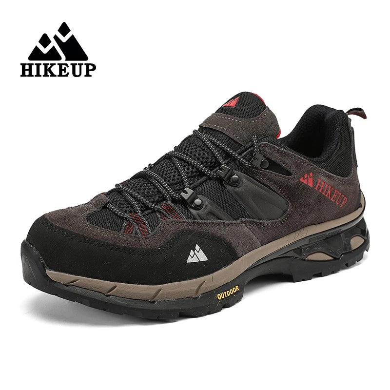 HIKEUP Non-slip Wear Resistant Outdoor Hiking Shoes Breathable Splashproof Climbing Men Sneaker Trekking Tourism Mountain Shoes