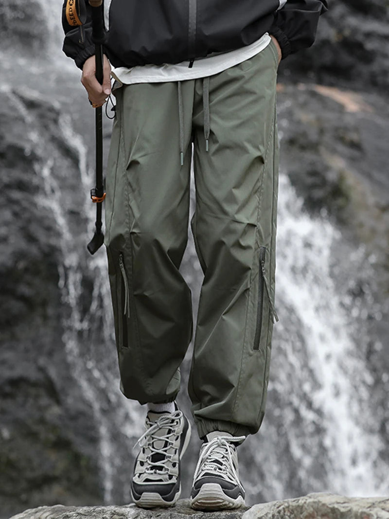 Hiking Pants Men Waterproof Spring Summer Lightweight Trousers Korean Fashion Slim Fit Outdoor Pants Camping Trekking Trousers