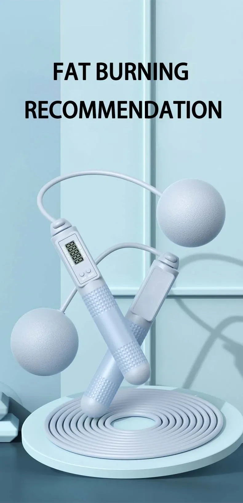 Counting Jump Rope Training Jump Rope Adjustable Digital Jump Rope Skipping Long Jump Rope for Gym Fitness Exercise