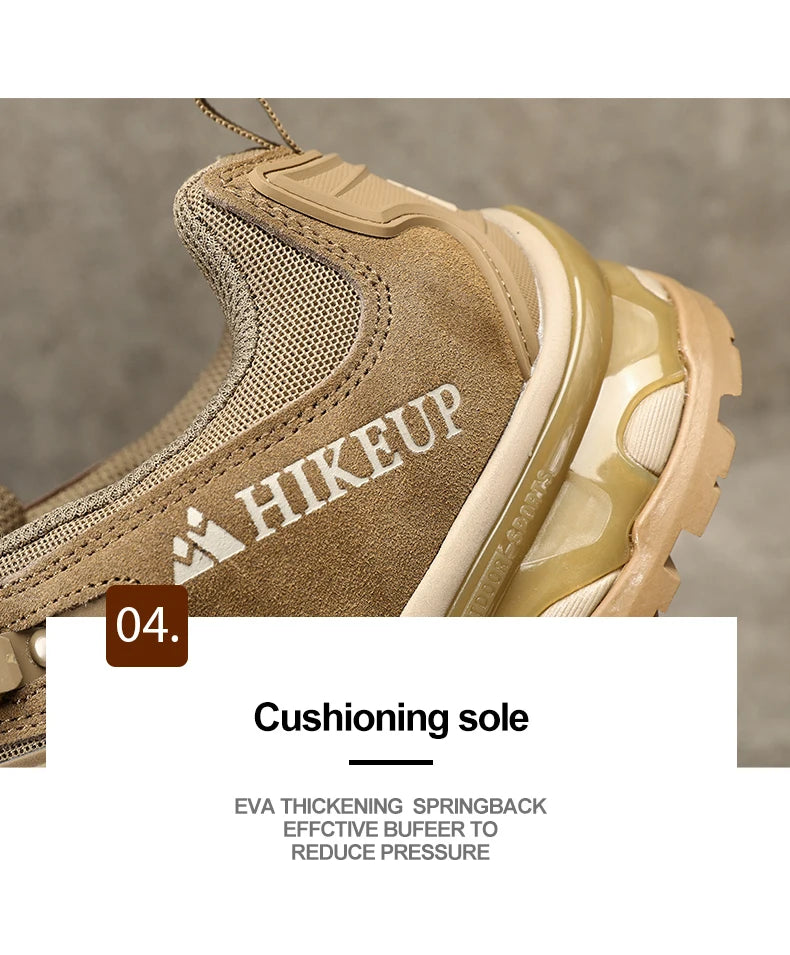 HIKEUP Non-slip Wear Resistant Outdoor Hiking Shoes Breathable Splashproof Climbing Men Sneaker Trekking Tourism Mountain Shoes