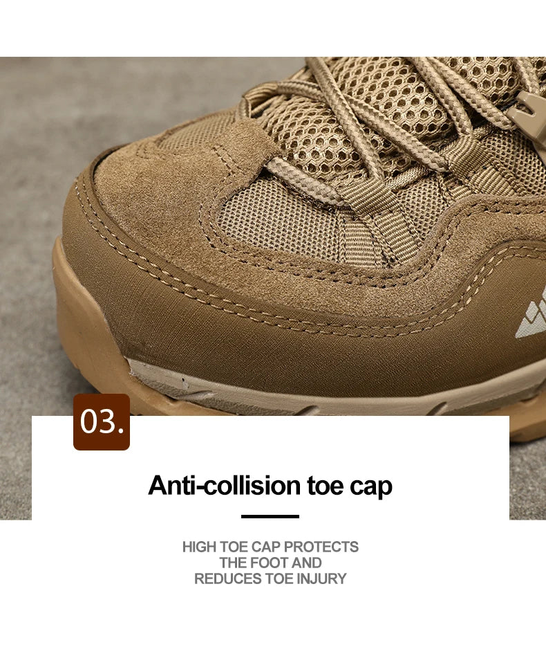 HIKEUP Non-slip Wear Resistant Outdoor Hiking Shoes Breathable Splashproof Climbing Men Sneaker Trekking Tourism Mountain Shoes