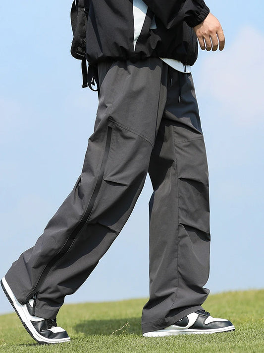 Hiking Pants Men Camping Trousers Outdoor Activity Bottoms Side Zipper Breathable Lightweight Trekking Waterproof Pants Men